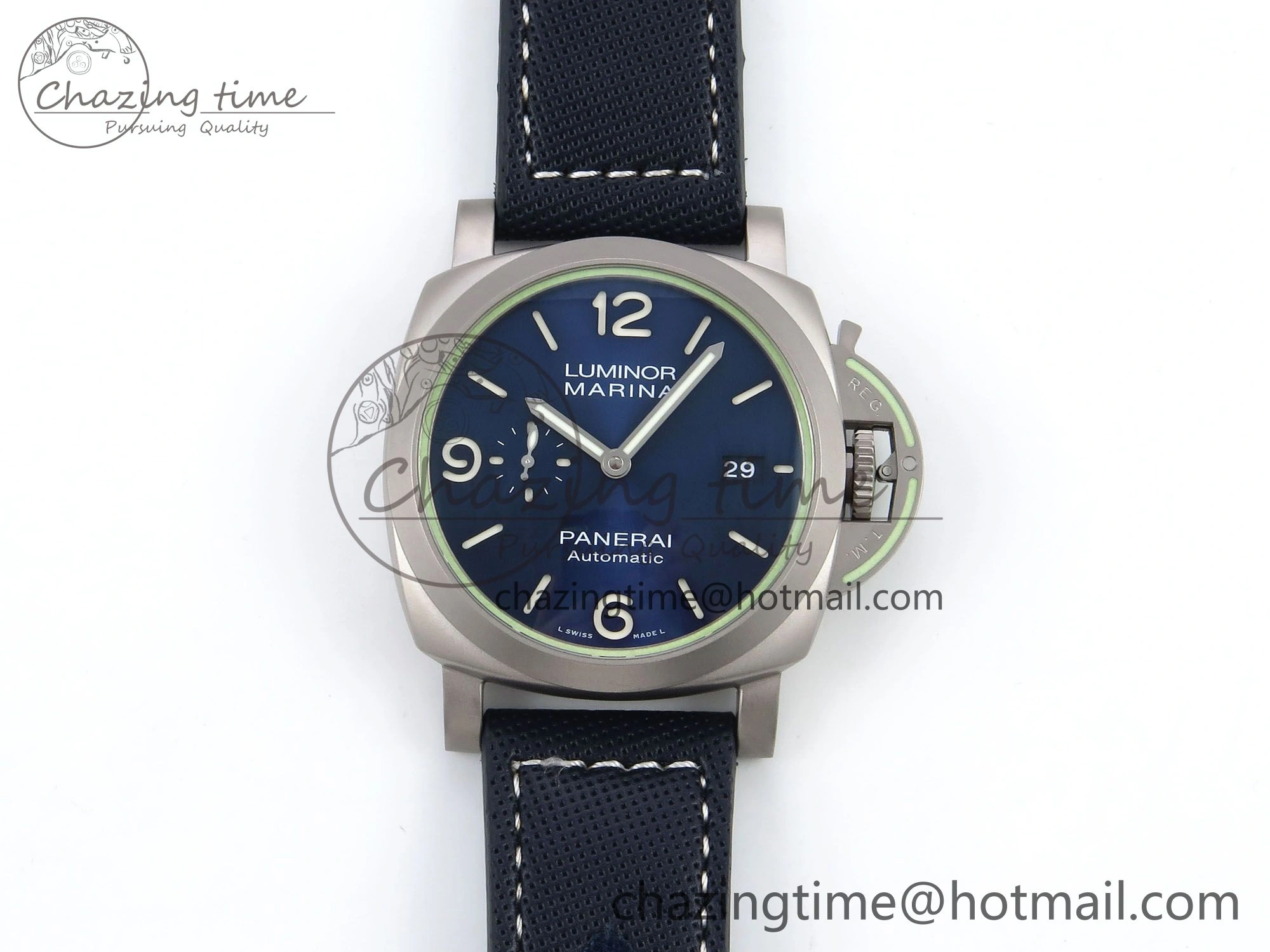 PAM1117 Titanium TTF 1:1 Best Edition Blue Dial on Blue Kevlar Composite Strap P9010
