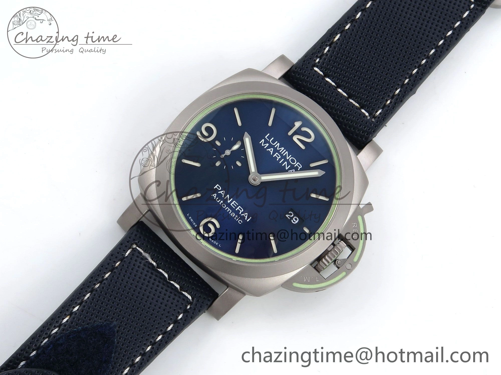 PAM1117 Titanium TTF 1:1 Best Edition Blue Dial on Blue Kevlar Composite Strap P9010