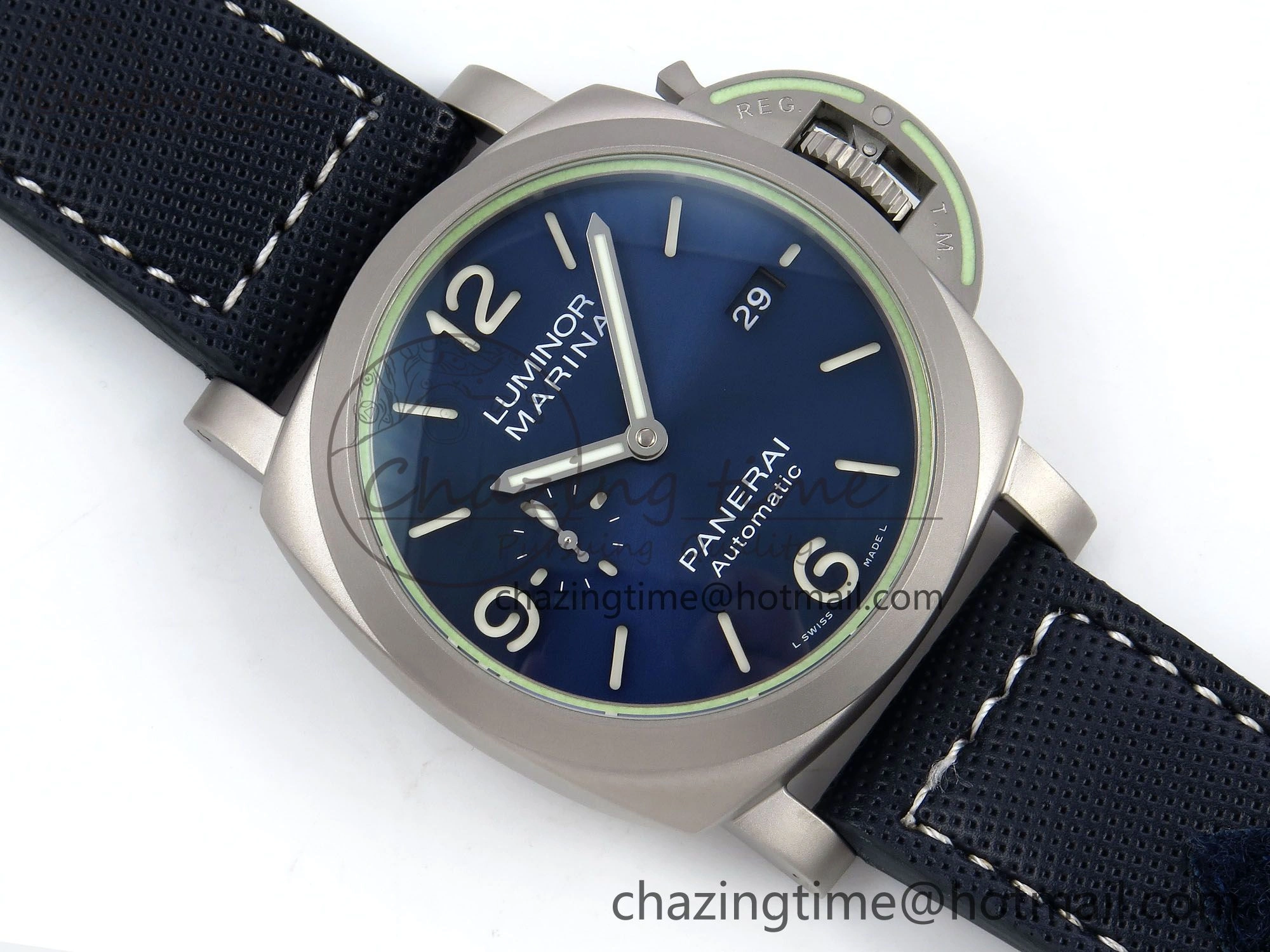 PAM1117 Titanium TTF 1:1 Best Edition Blue Dial on Blue Kevlar Composite Strap P9010