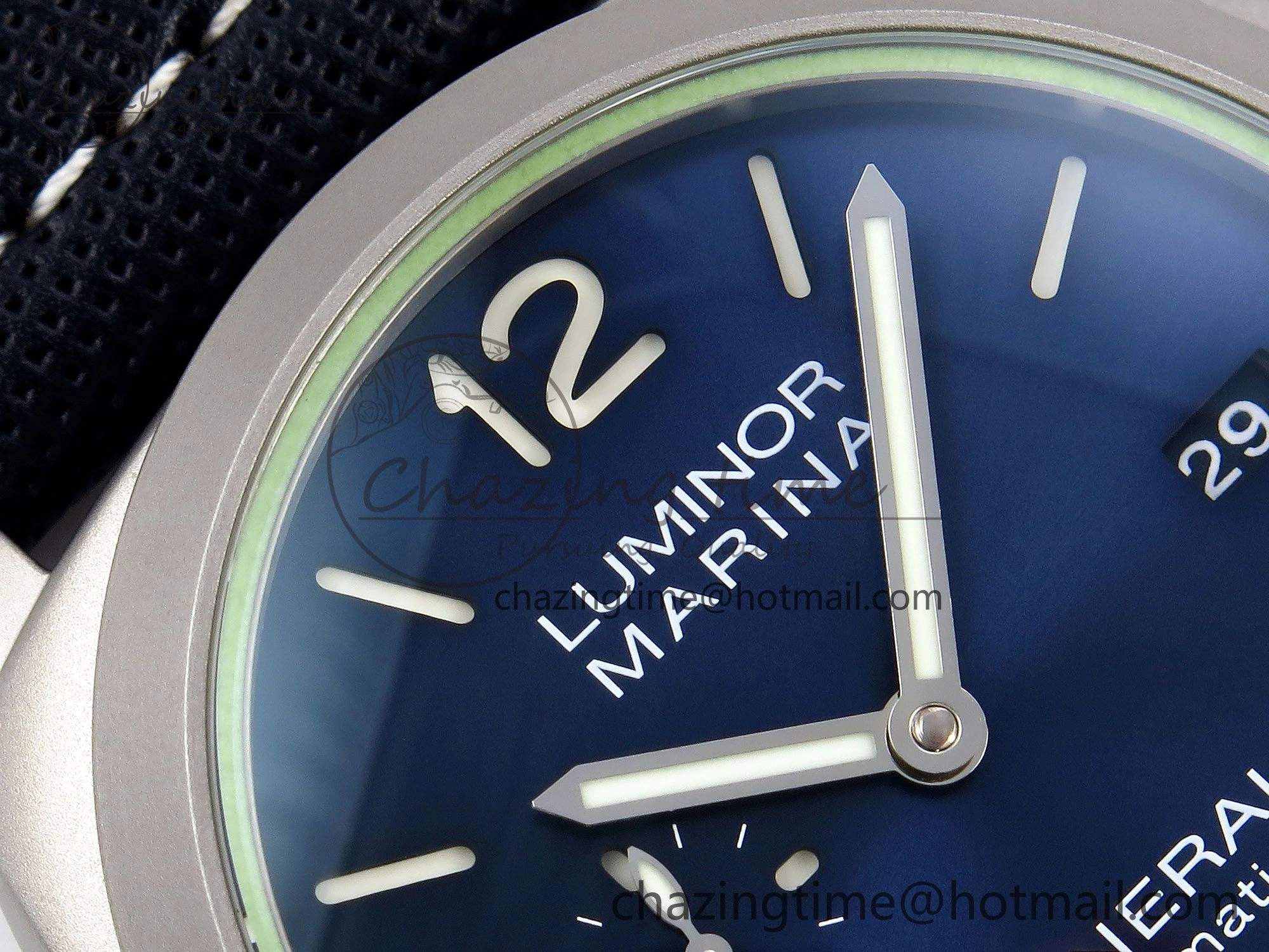 PAM1117 Titanium TTF 1:1 Best Edition Blue Dial on Blue Kevlar Composite Strap P9010