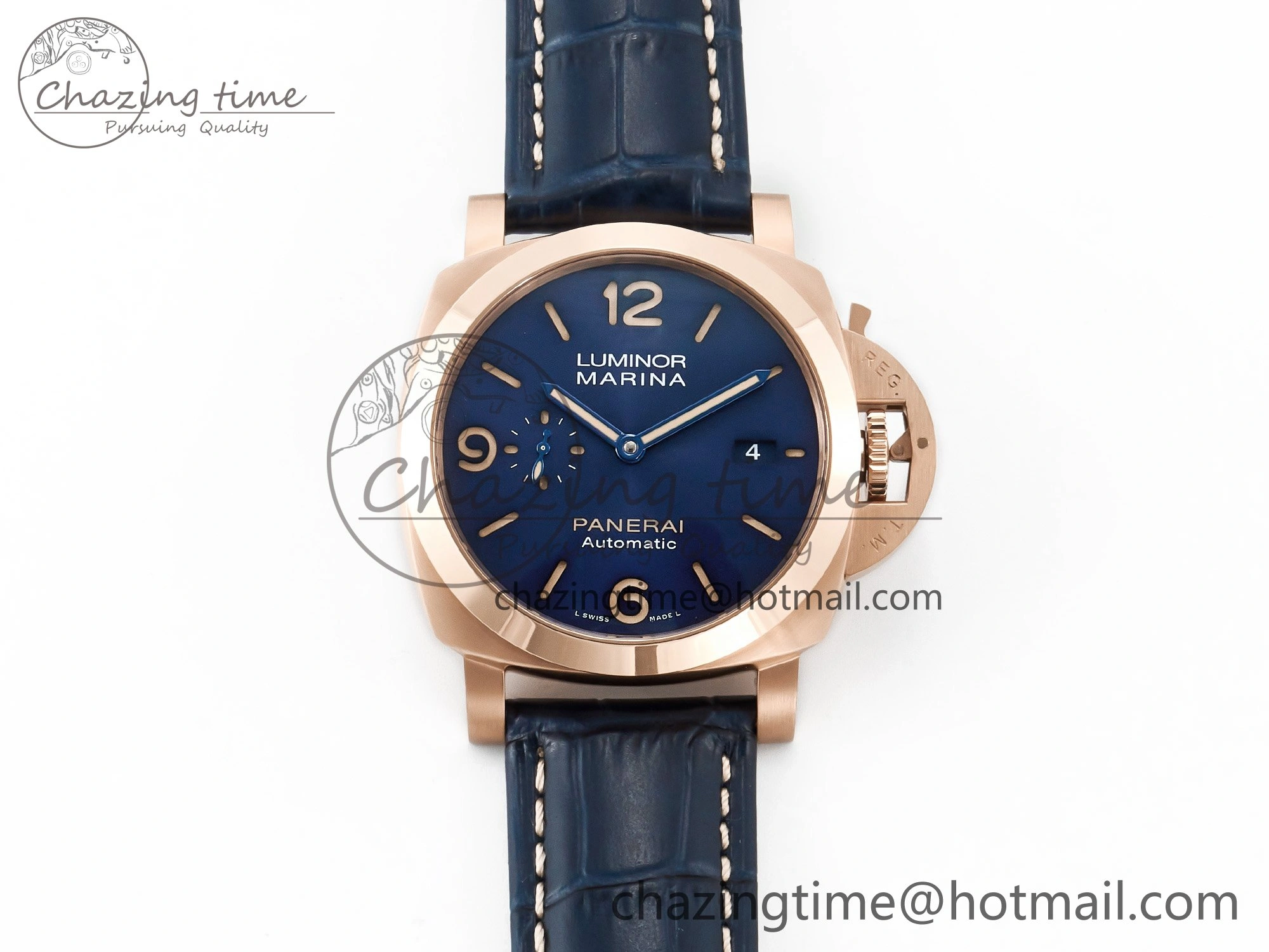 PAM1157 W TTF 1:1 Best Edition on Blue Leather Strap P9010