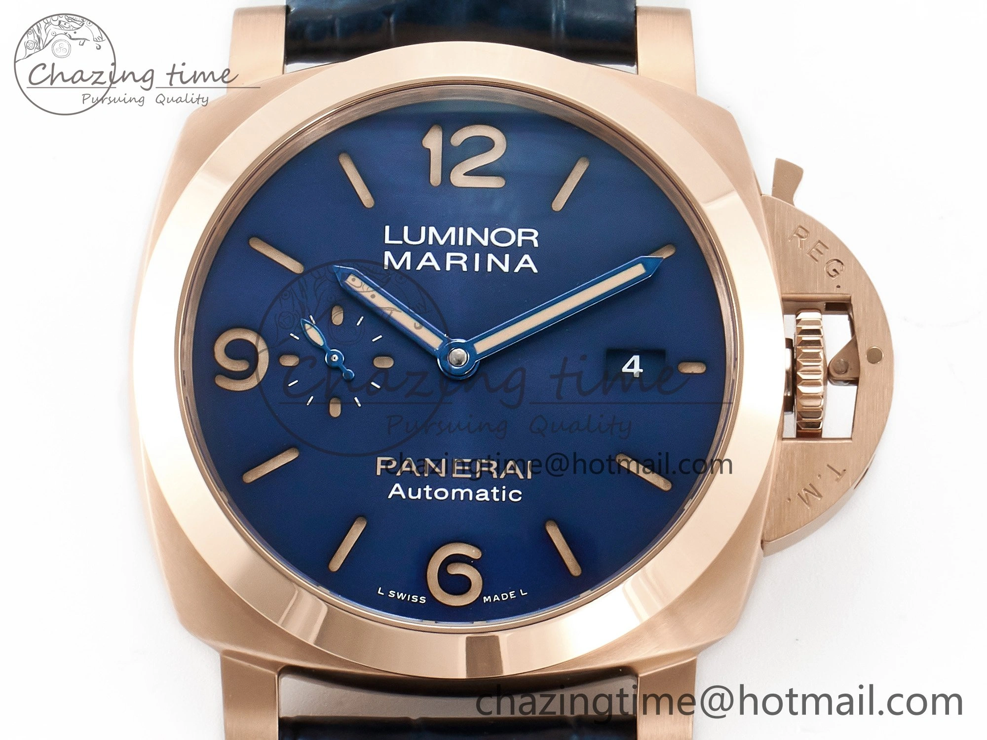 PAM1157 W TTF 1:1 Best Edition on Blue Leather Strap P9010