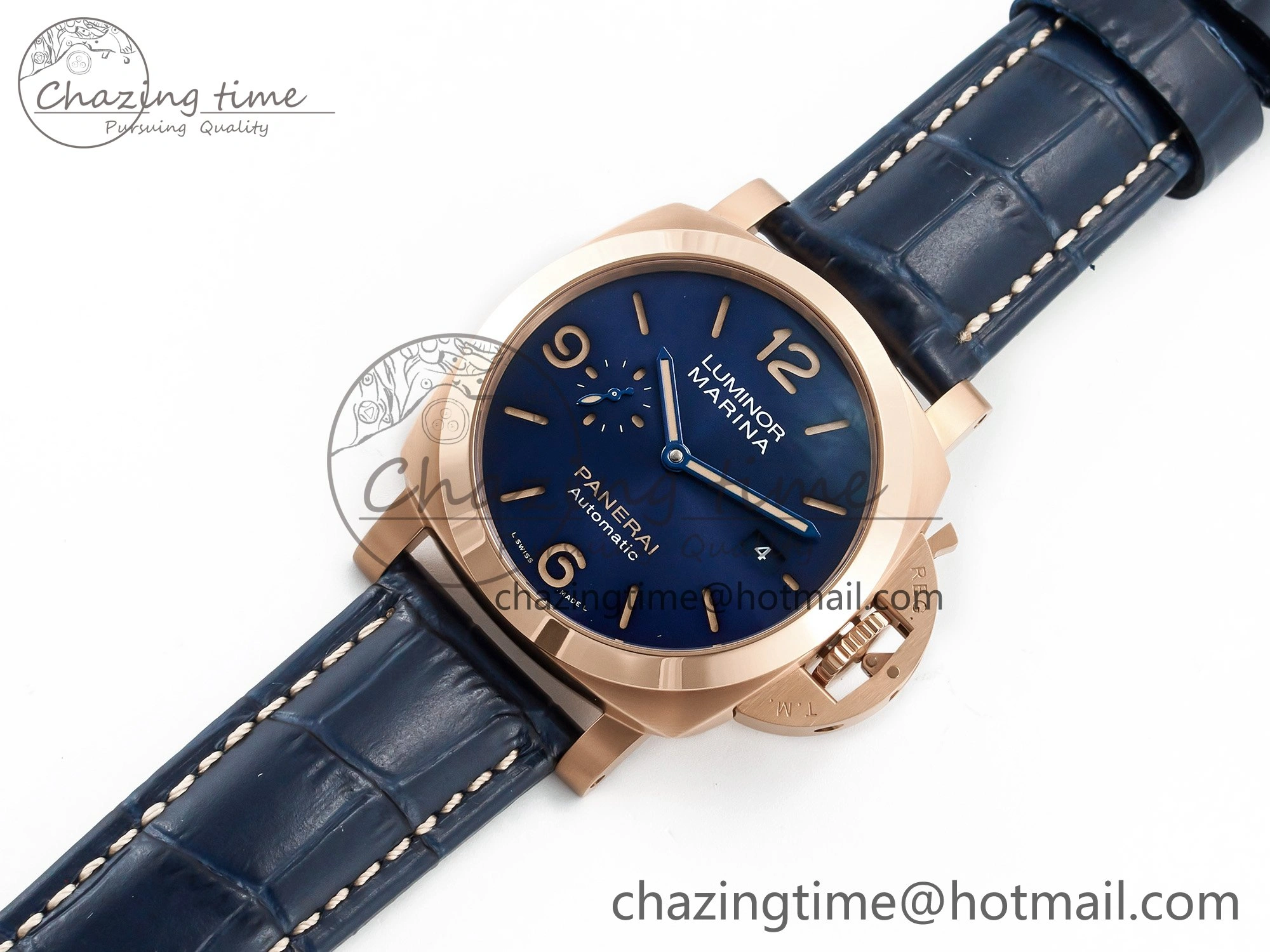 PAM1157 W TTF 1:1 Best Edition on Blue Leather Strap P9010