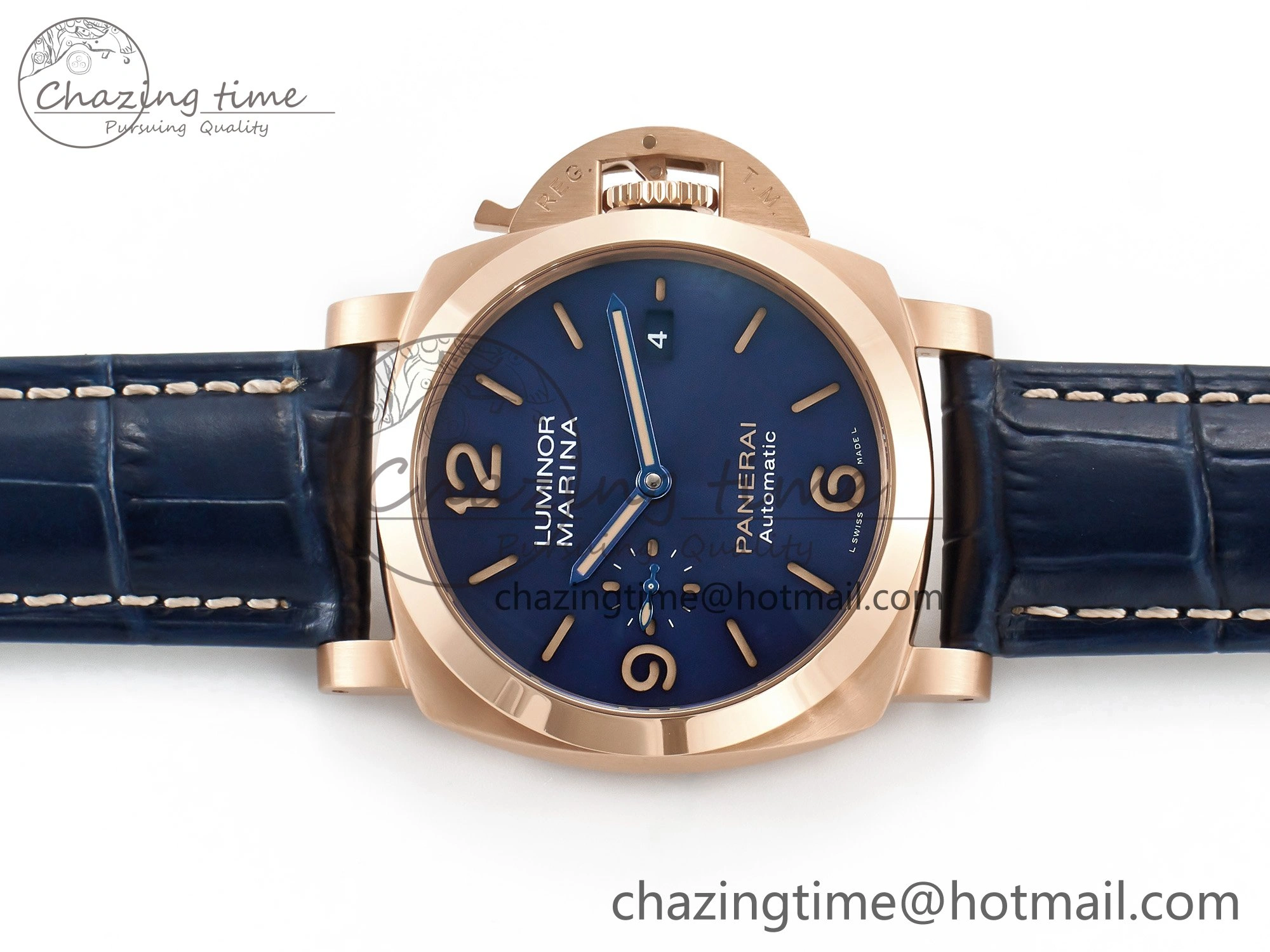 PAM1157 W TTF 1:1 Best Edition on Blue Leather Strap P9010
