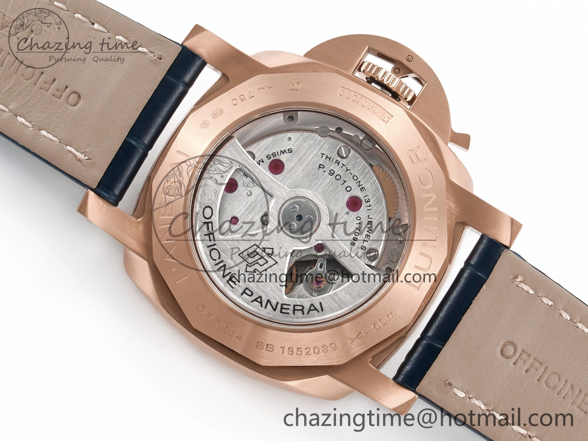 PAM1157 W TTF 1:1 Best Edition on Blue Leather Strap P9010