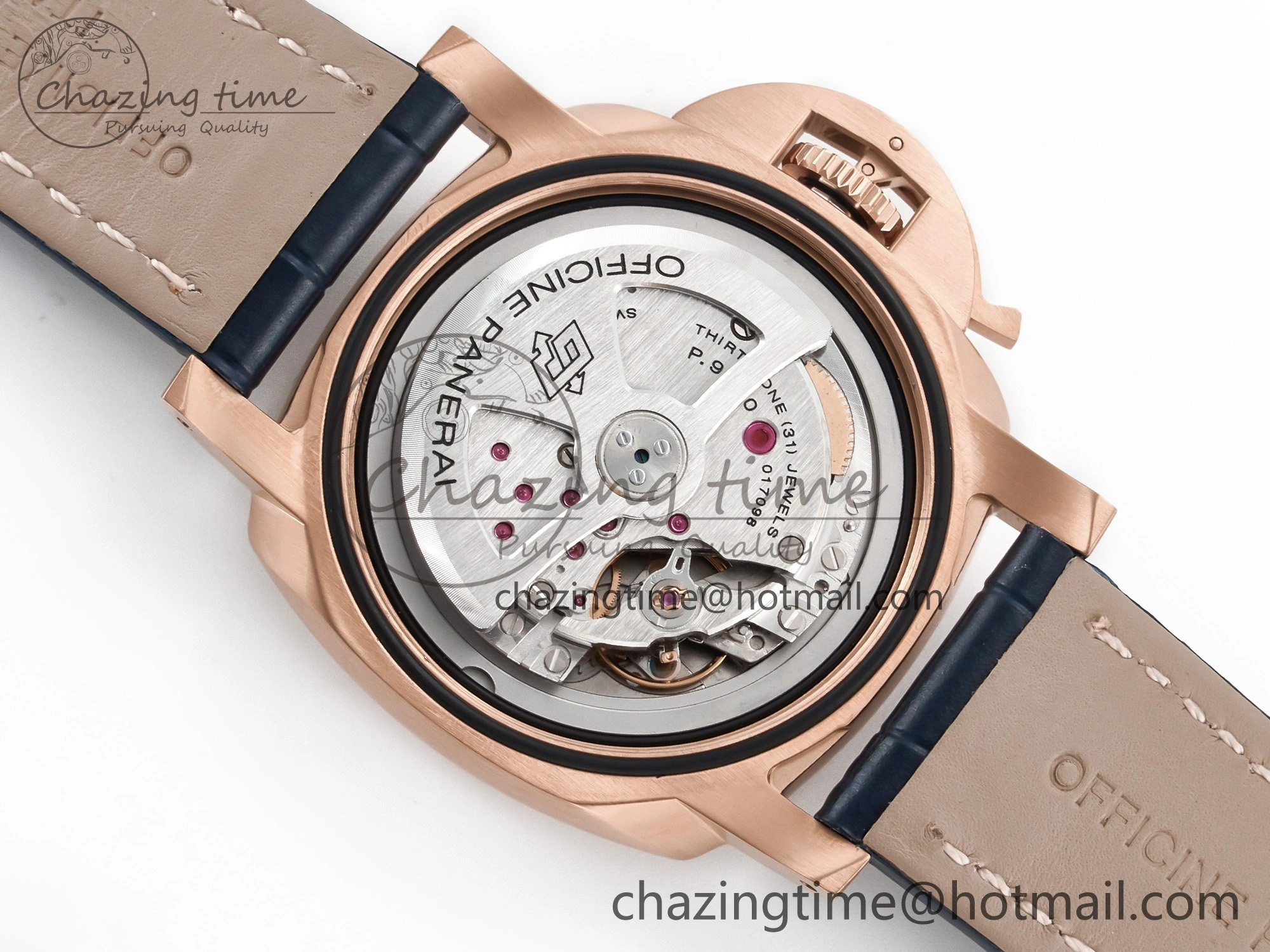 PAM1157 W TTF 1:1 Best Edition on Blue Leather Strap P9010