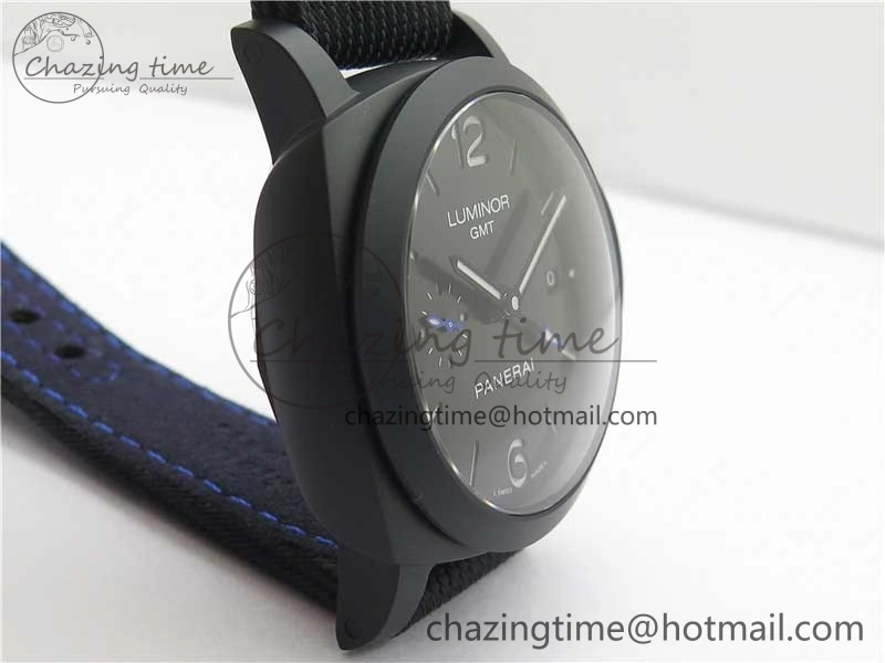 PAM1176 GMT Bucherer VSF 1:1 Best Edition Black Dial on Textile Strap P.9011 Super Clone