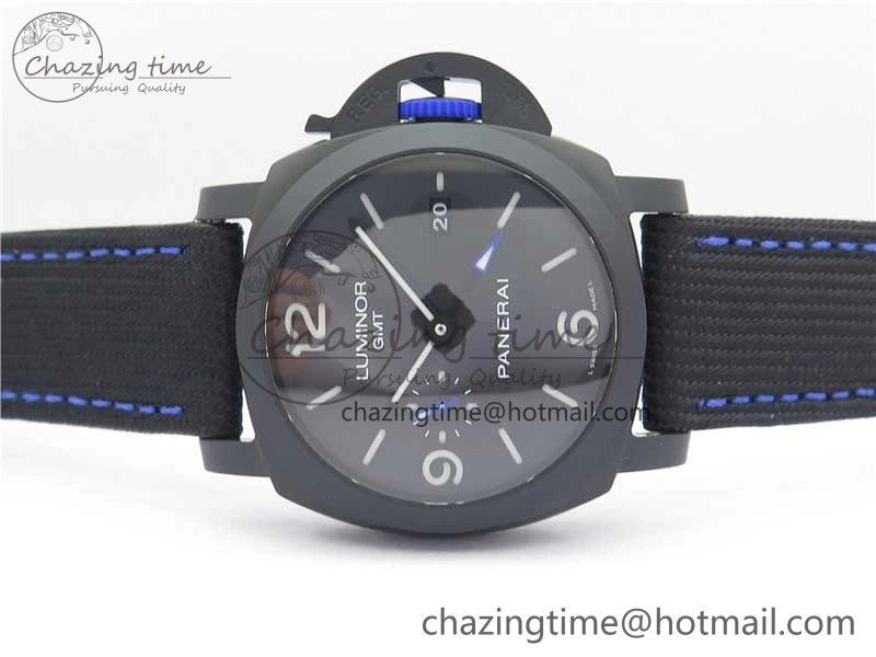 PAM1176 GMT Bucherer VSF 1:1 Best Edition Black Dial on Textile Strap P.9011 Super Clone