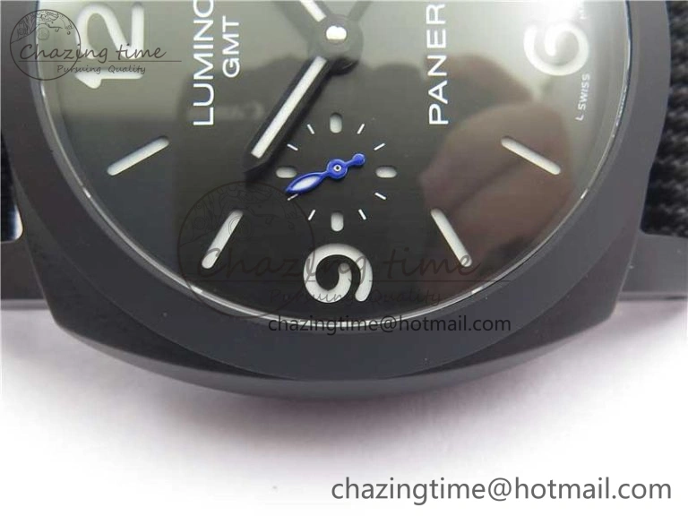 PAM1176 GMT Bucherer VSF 1:1 Best Edition Black Dial on Textile Strap P.9011 Super Clone