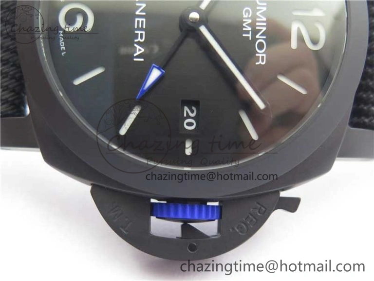 PAM1176 GMT Bucherer VSF 1:1 Best Edition Black Dial on Textile Strap P.9011 Super Clone