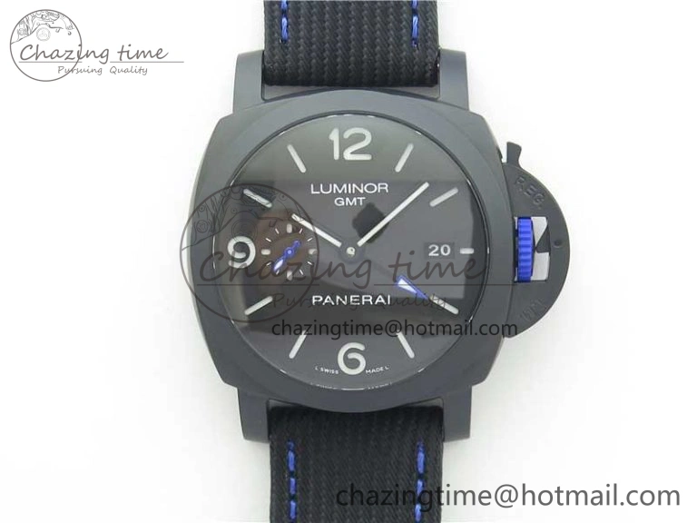 PAM1176 GMT Bucherer VSF 1:1 Best Edition Black Dial on Textile Strap P.9011 Super Clone