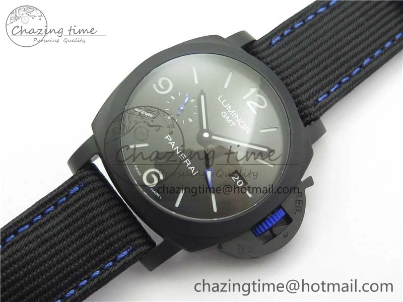 PAM1176 GMT Bucherer VSF 1:1 Best Edition Black Dial on Textile Strap P.9011 Super Clone