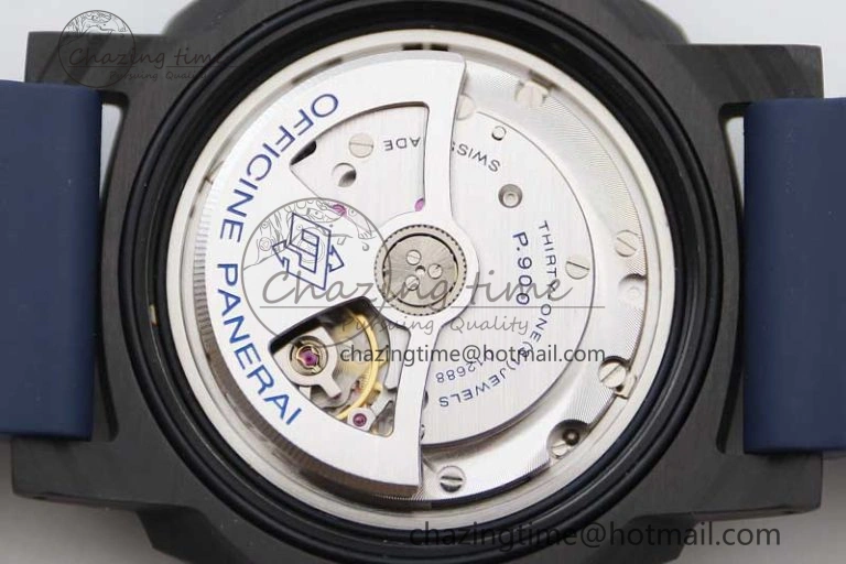 PAM1232 QuarantaQuattro Blu Abisso VSF Best Edition on Blue Rubber Strap P.9000