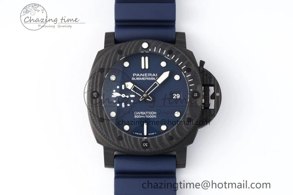 PAM1232 W Carbotech VSF 1:1 Best Edition Blue Dial on Blue Rubber Strap P900