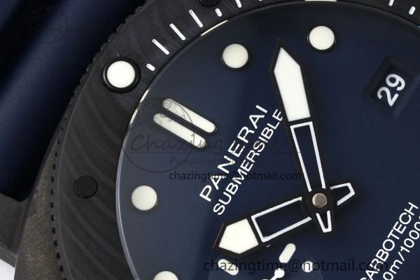 PAM1232 W Carbotech VSF 1:1 Best Edition Blue Dial on Blue Rubber Strap P900