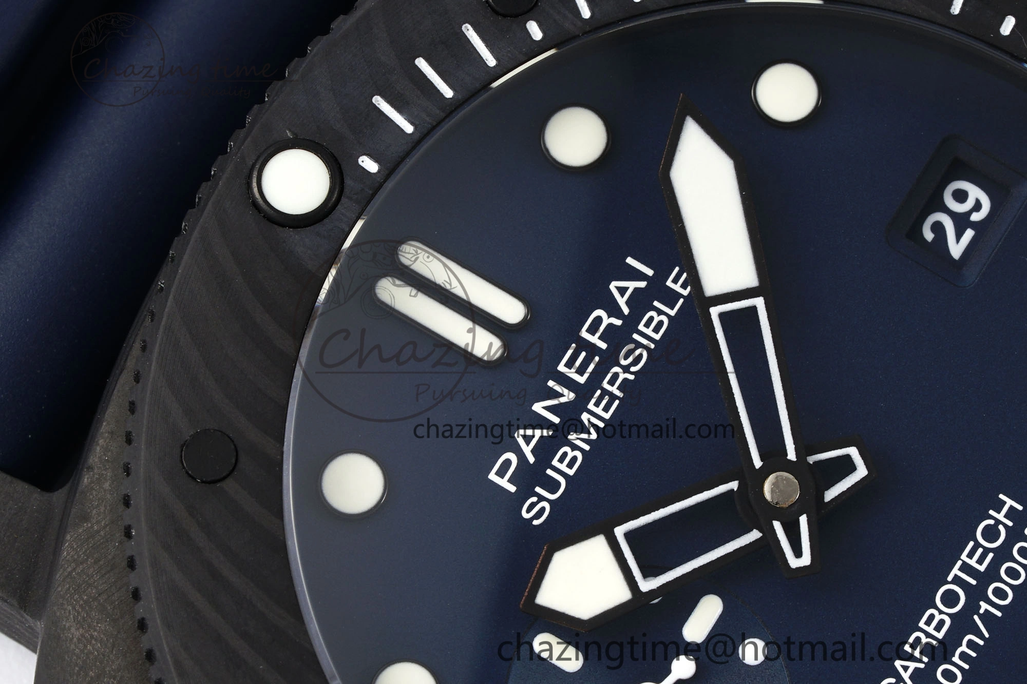 PAM1232 W Carbotech VSF 1:1 Best Edition Blue Dial on Blue Rubber Strap P900
