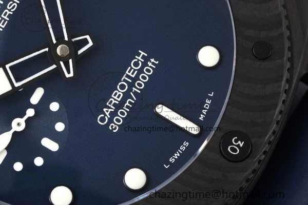 PAM1232 W Carbotech VSF 1:1 Best Edition Blue Dial on Blue Rubber Strap P900