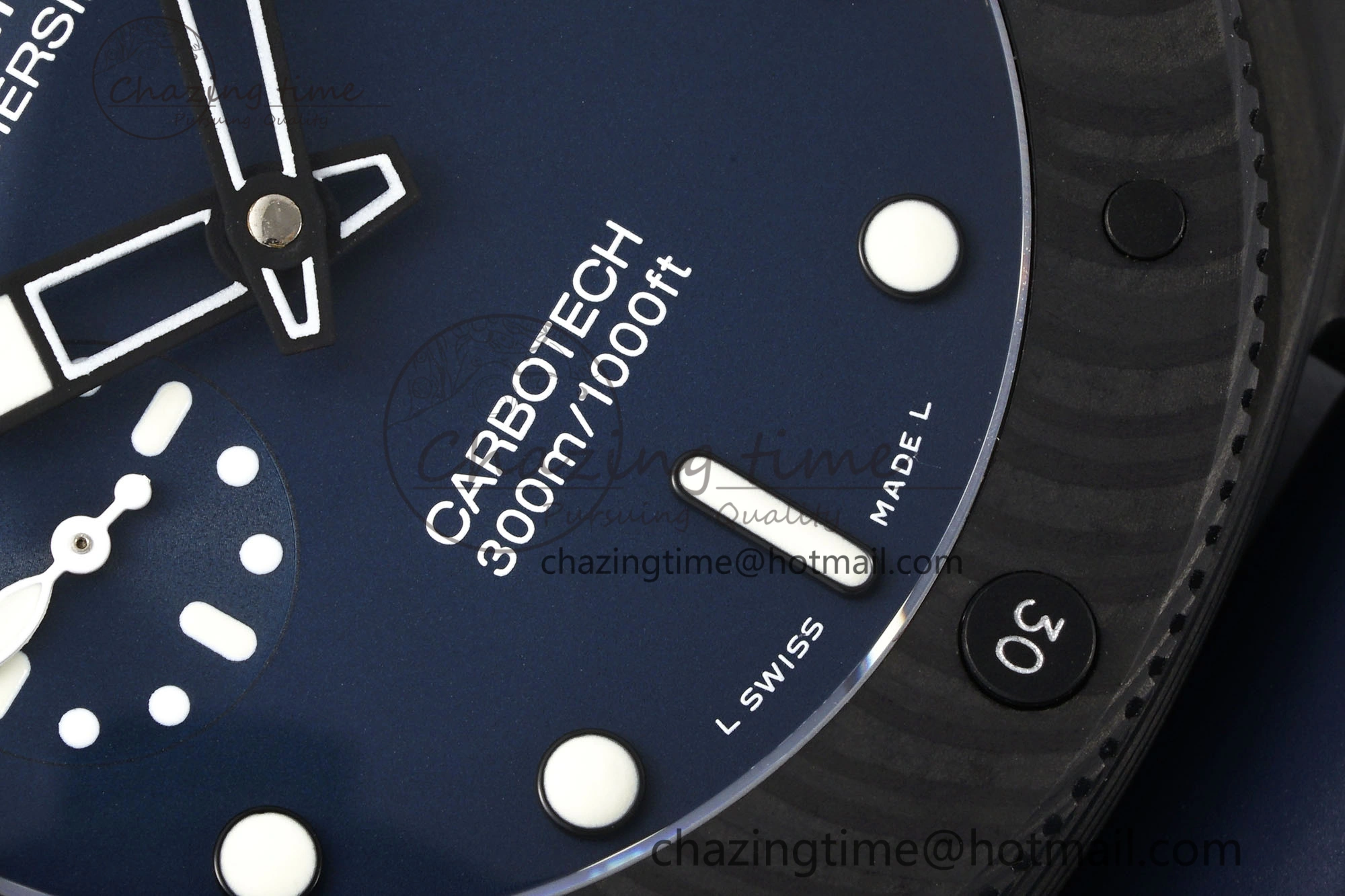 PAM1232 W Carbotech VSF 1:1 Best Edition Blue Dial on Blue Rubber Strap P900