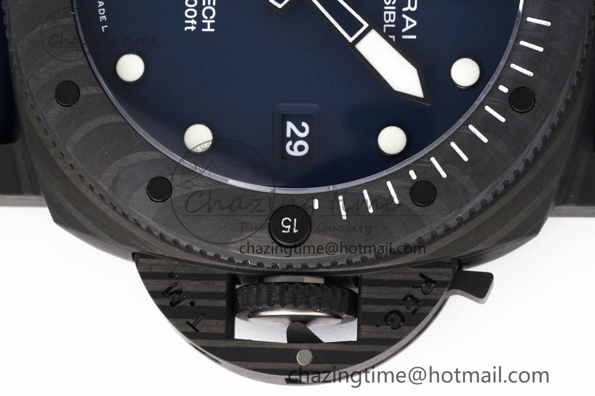 PAM1232 W Carbotech VSF 1:1 Best Edition Blue Dial on Blue Rubber Strap P900