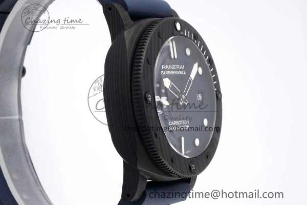 PAM1232 W Carbotech VSF 1:1 Best Edition Blue Dial on Blue Rubber Strap P900
