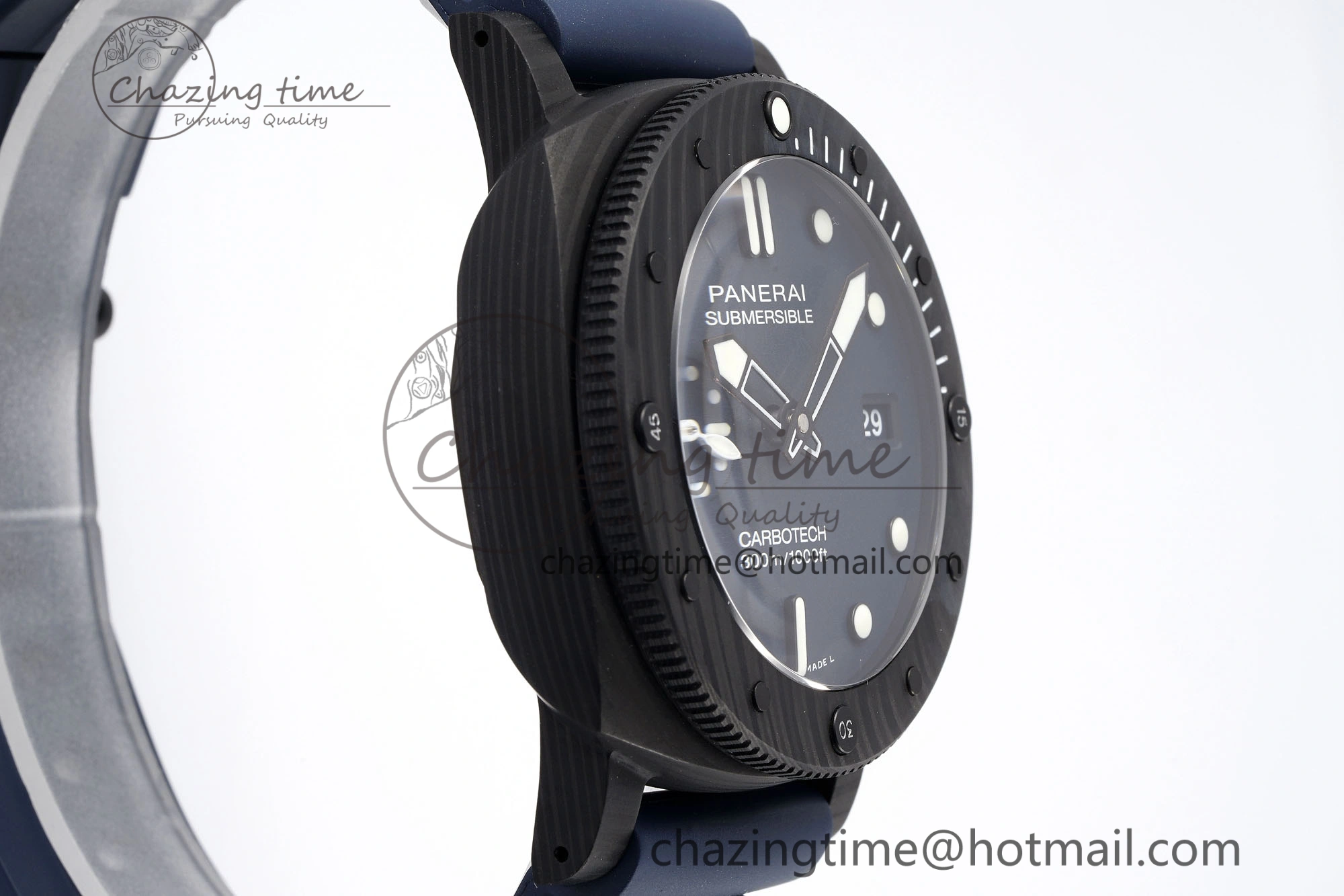 PAM1232 W Carbotech VSF 1:1 Best Edition Blue Dial on Blue Rubber Strap P900