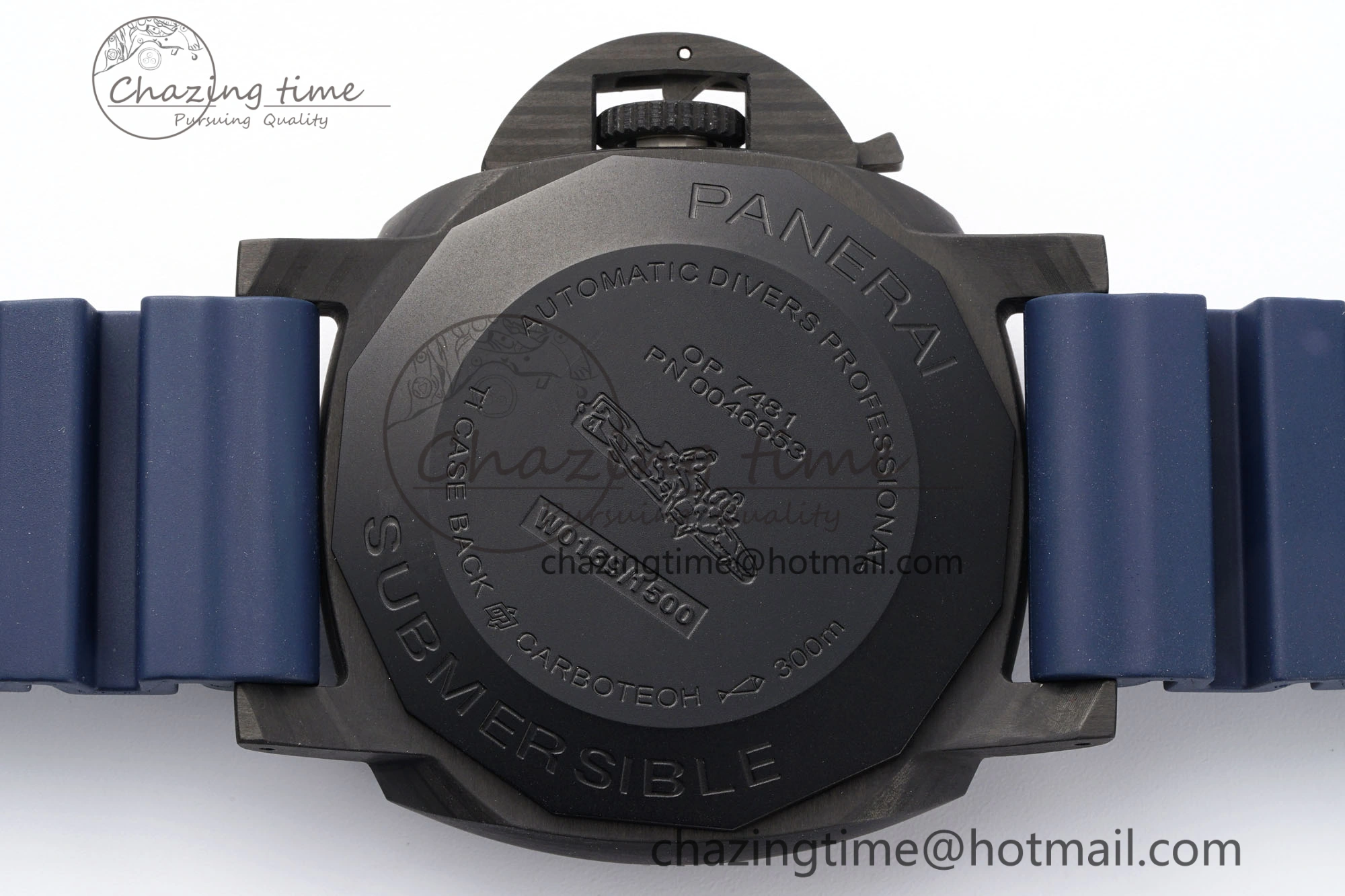 PAM1232 W Carbotech VSF 1:1 Best Edition Blue Dial on Blue Rubber Strap P900