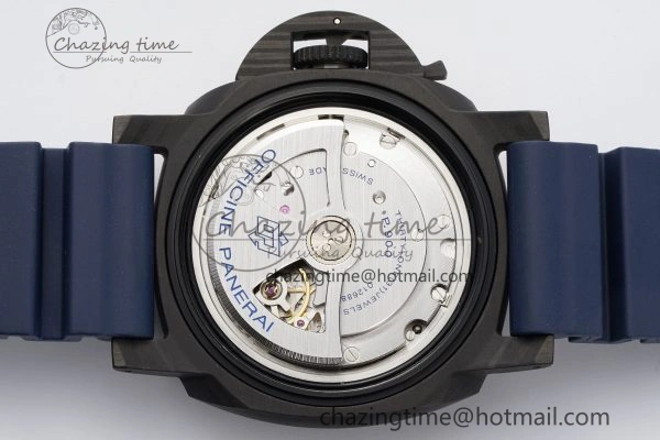 PAM1232 W Carbotech VSF 1:1 Best Edition Blue Dial on Blue Rubber Strap P900