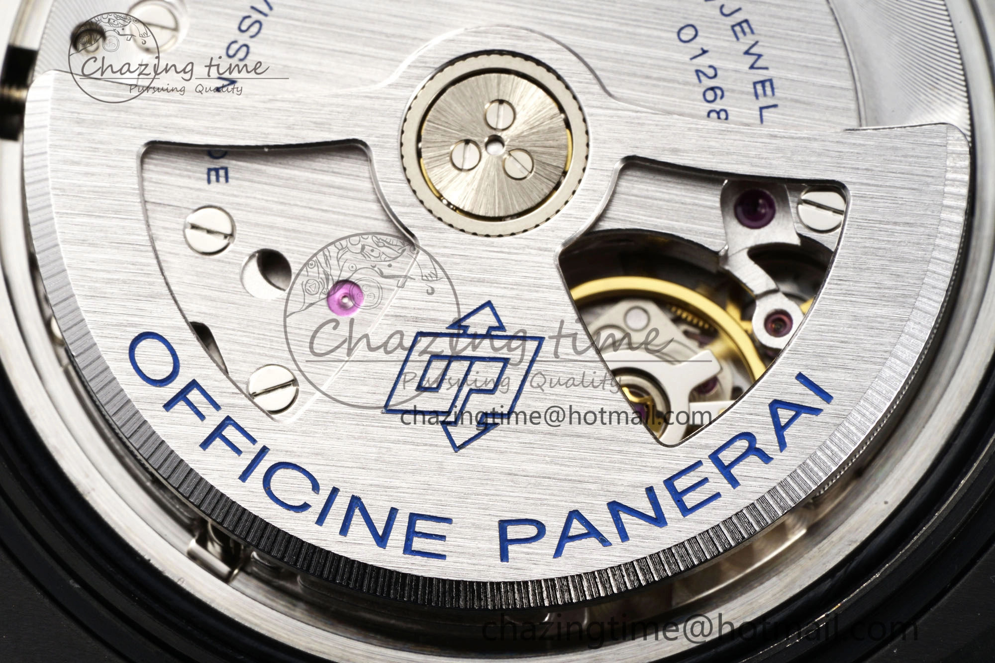 PAM1232 W Carbotech VSF 1:1 Best Edition Blue Dial on Blue Rubber Strap P900
