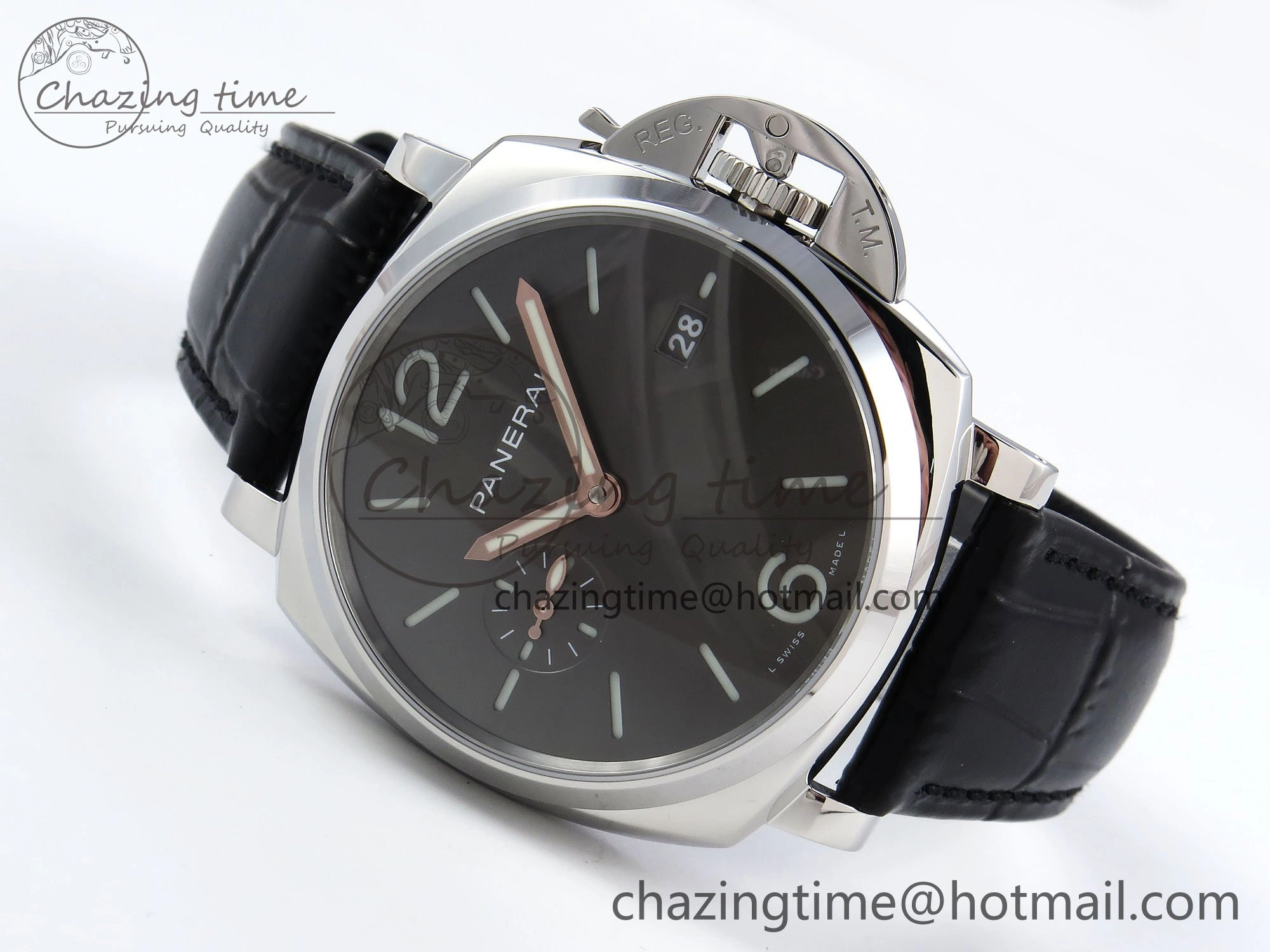 PAM1250 Luminor Due 42mm VSF Best Edition Grey Dial on Leather Strap P900 Clone