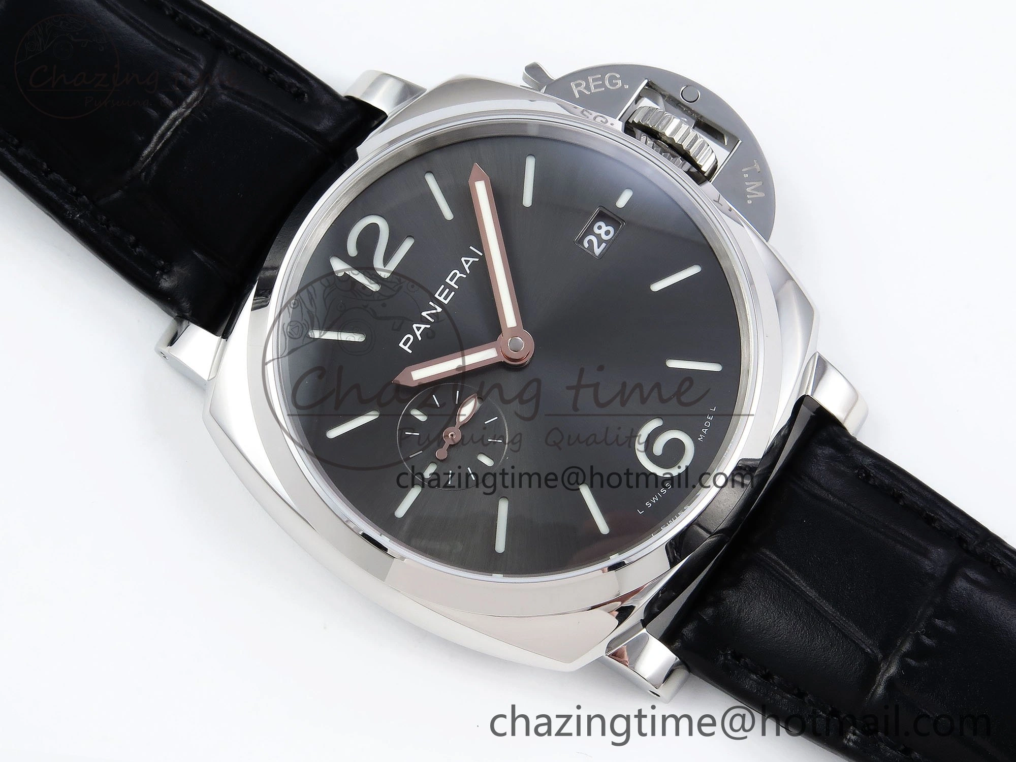 PAM1250 Luminor Due 42mm VSF Best Edition Grey Dial on Leather Strap P900 Clone