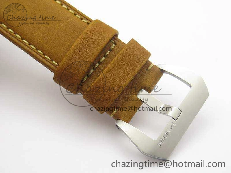 PAM127 E Noob 1:1 Best Edition On Brown Leather Strap A6497 With Y-Incabloc