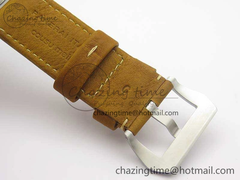 PAM127 E Noob 1:1 Best Edition On Brown Leather Strap A6497 With Y-Incabloc