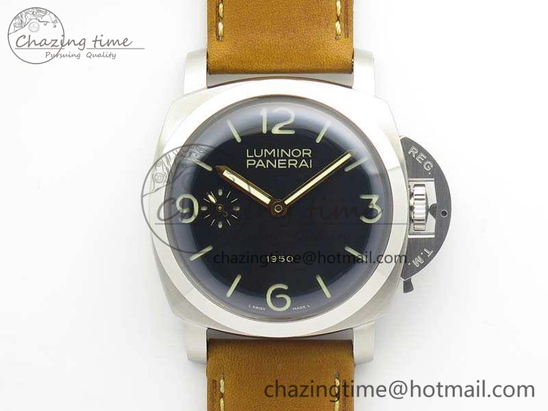 PAM127 E Noob 1:1 Best Edition On Brown Leather Strap A6497 With Y-Incabloc