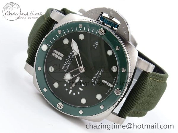 PAM1287 V TTF 1:1 Best Edition Green Dial on Green Nylon Strap P900