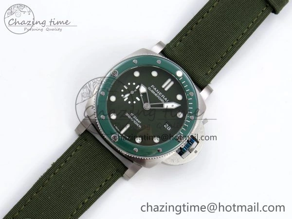 PAM1287 V TTF 1:1 Best Edition Green Dial on Green Nylon Strap P900