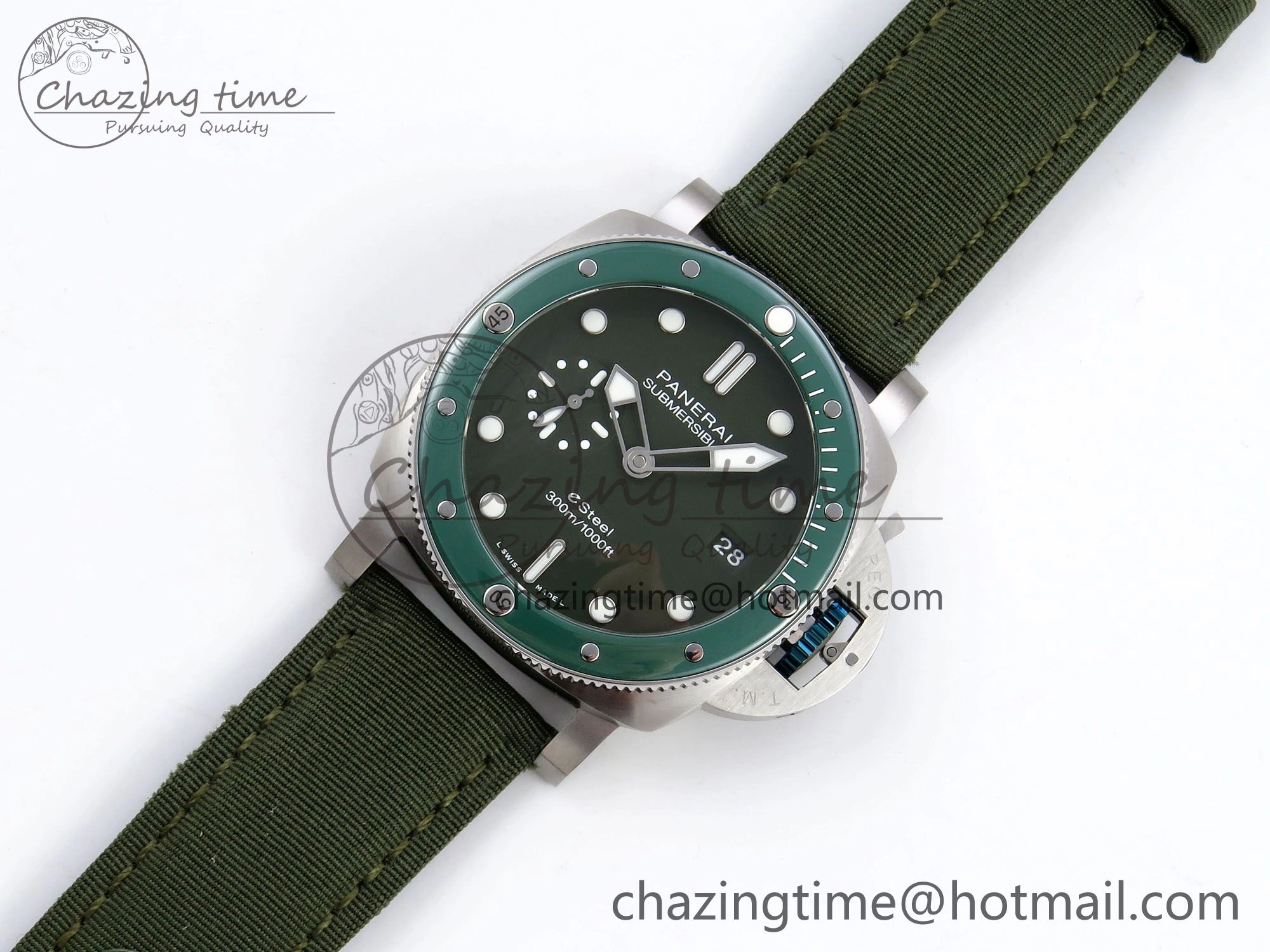 PAM1287 V TTF 1:1 Best Edition Green Dial on Green Nylon Strap P900