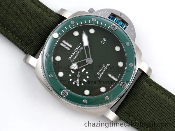 PAM1287 V TTF 1:1 Best Edition Green Dial on Green Nylon Strap P900