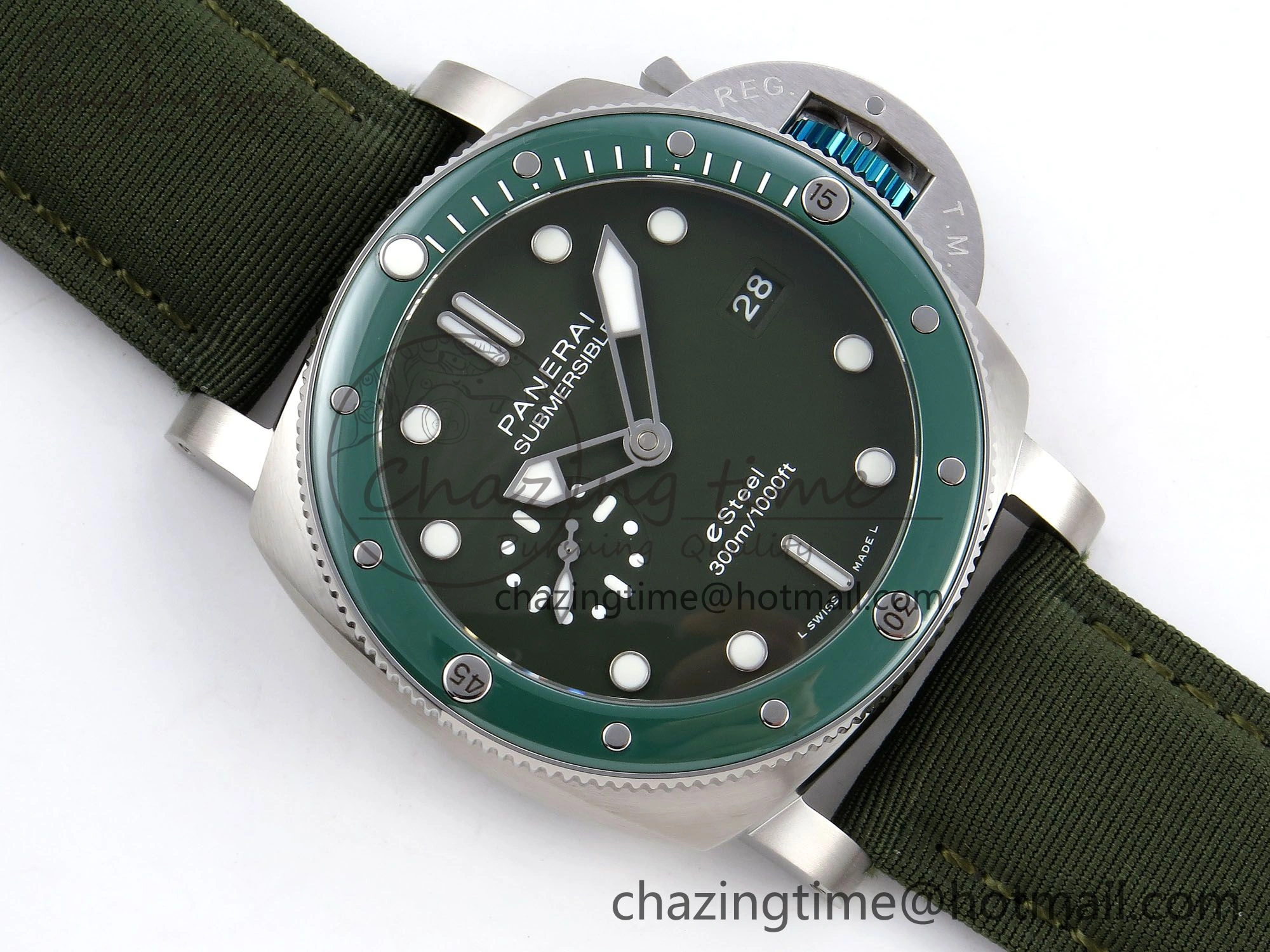 PAM1287 V TTF 1:1 Best Edition Green Dial on Green Nylon Strap P900