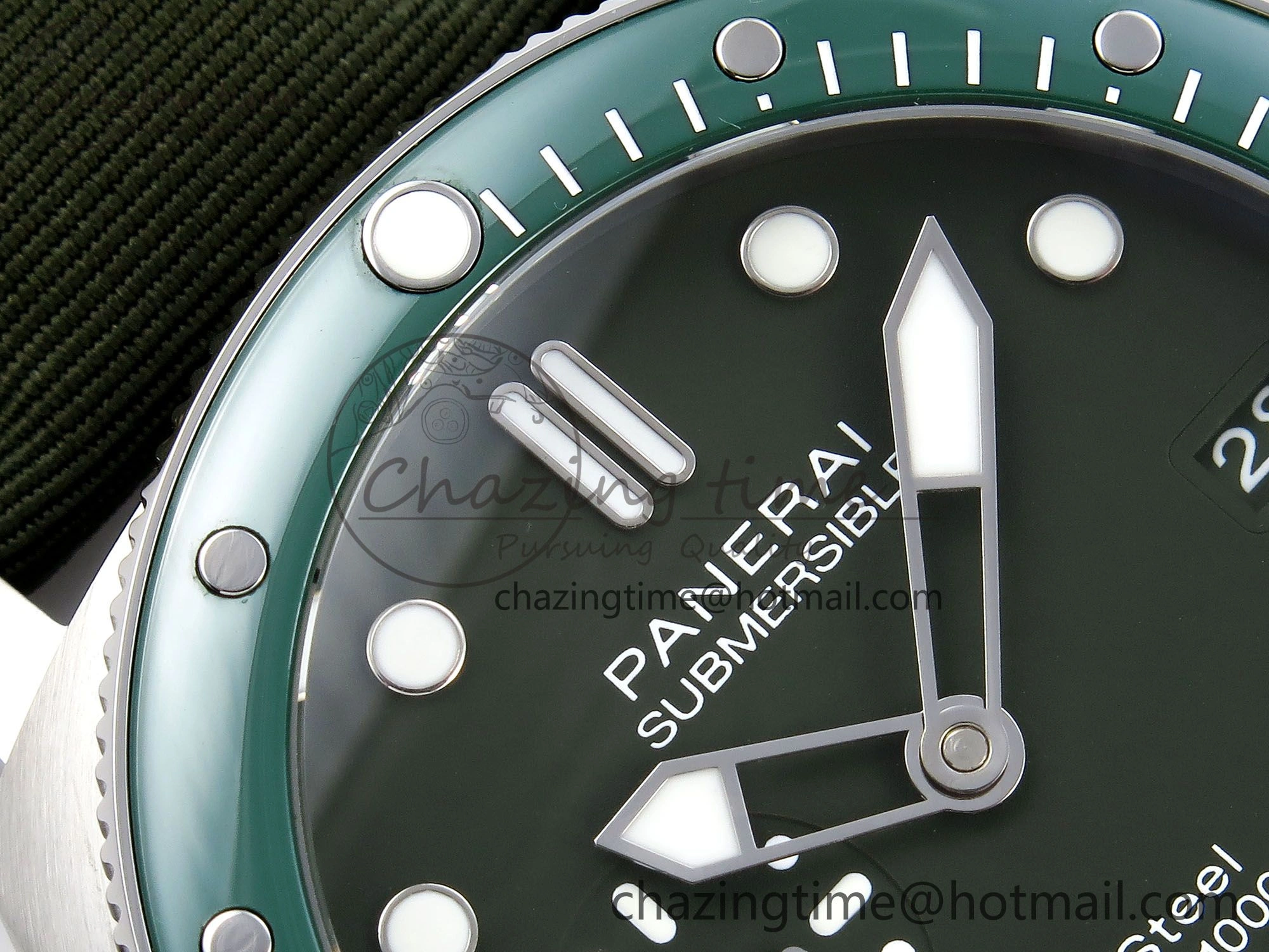 PAM1287 V TTF 1:1 Best Edition Green Dial on Green Nylon Strap P900