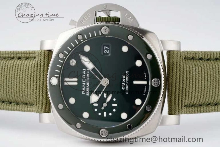 PAM1287 Y SBF 1:1 Best Edition Green Dial on Green Nylon Strap P900