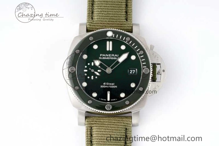 PAM1287 Y SBF 1:1 Best Edition Green Dial on Green Nylon Strap P900