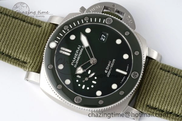 PAM1287 Y VSF 1:1 Best Edition Green Dial on Green Nylon Strap P900