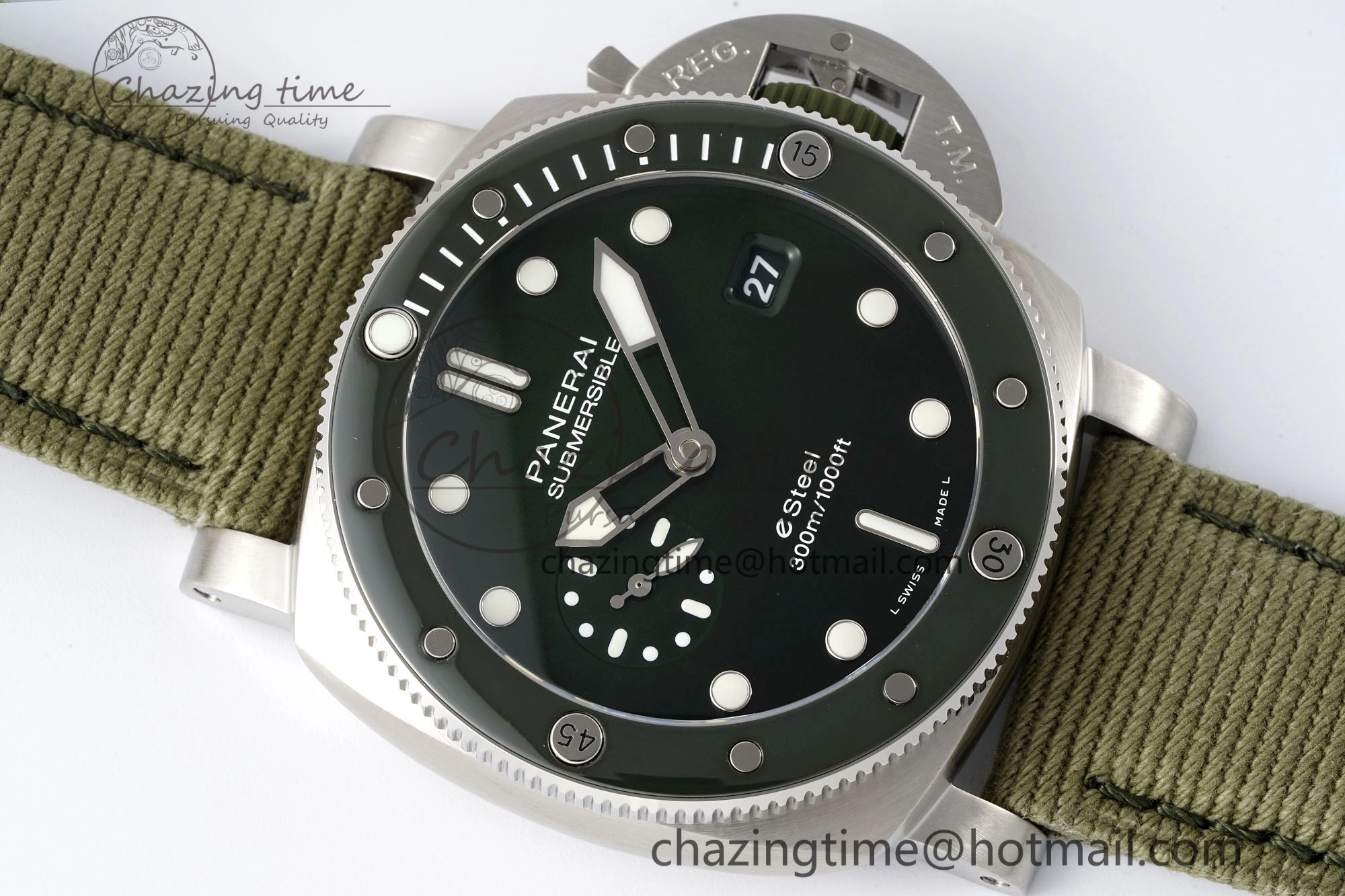 PAM1287 Y VSF 1:1 Best Edition Green Dial on Green Nylon Strap P900