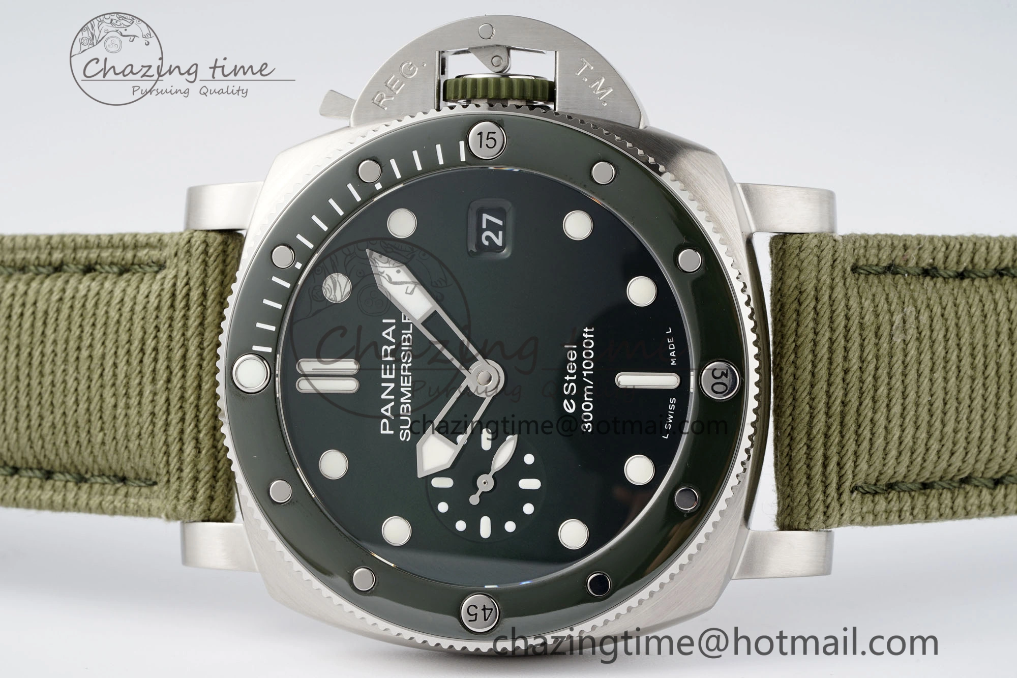 PAM1287 Y VSF 1:1 Best Edition Green Dial on Green Nylon Strap P900