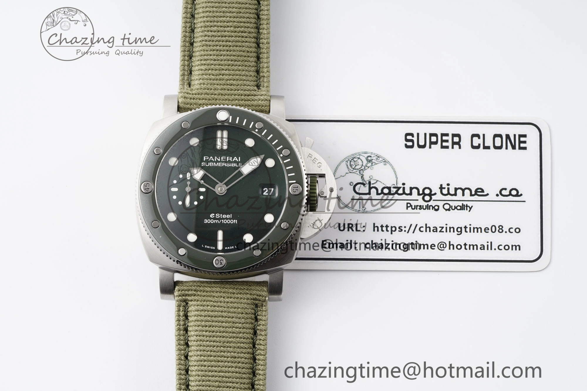 PAM1287 Y VSF 1:1 Best Edition Green Dial on Green Nylon Strap P900