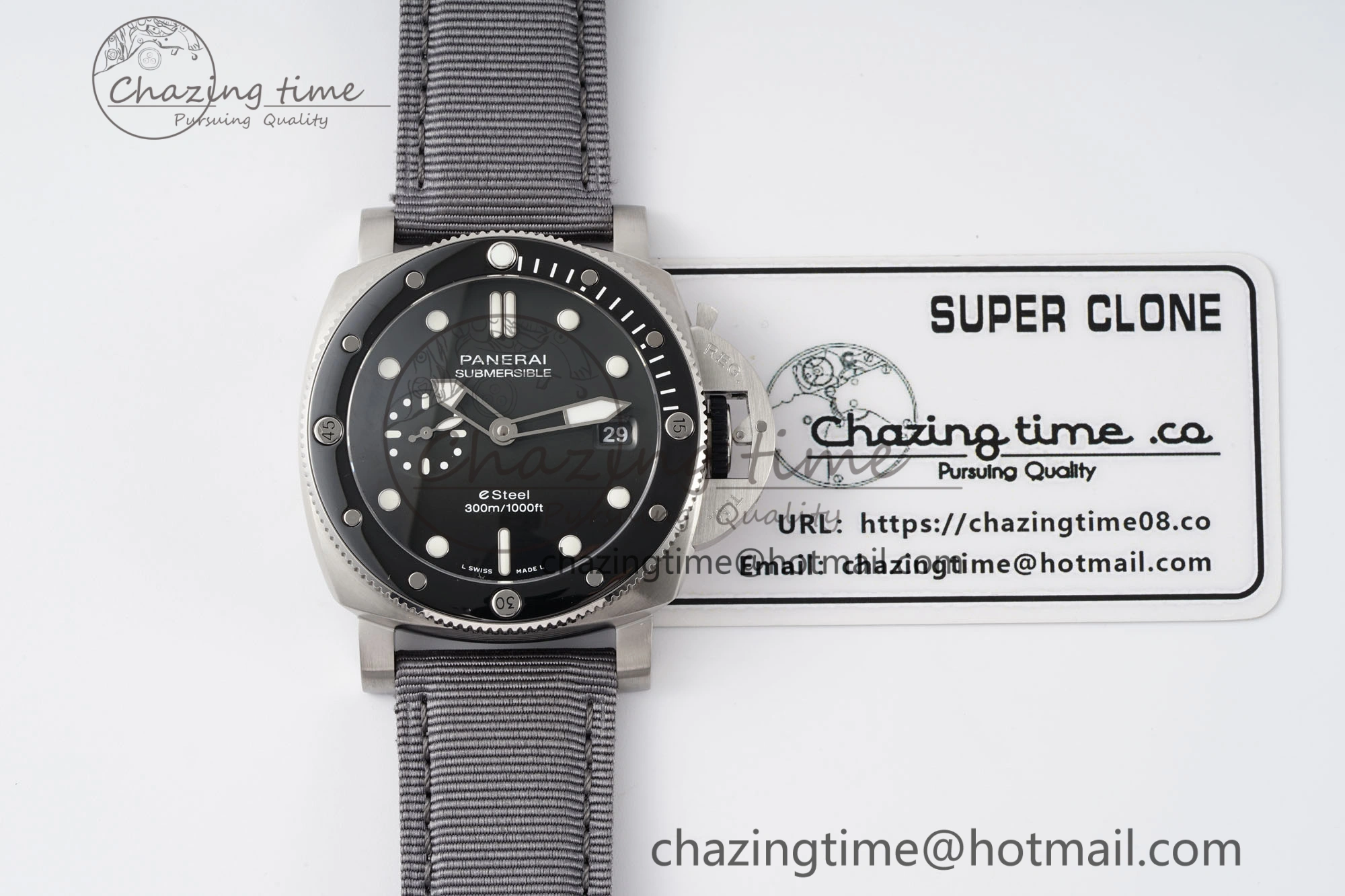 PAM1288 Y VSF 1:1 Best Edition Gray Dial on Gray Nylon Strap P900