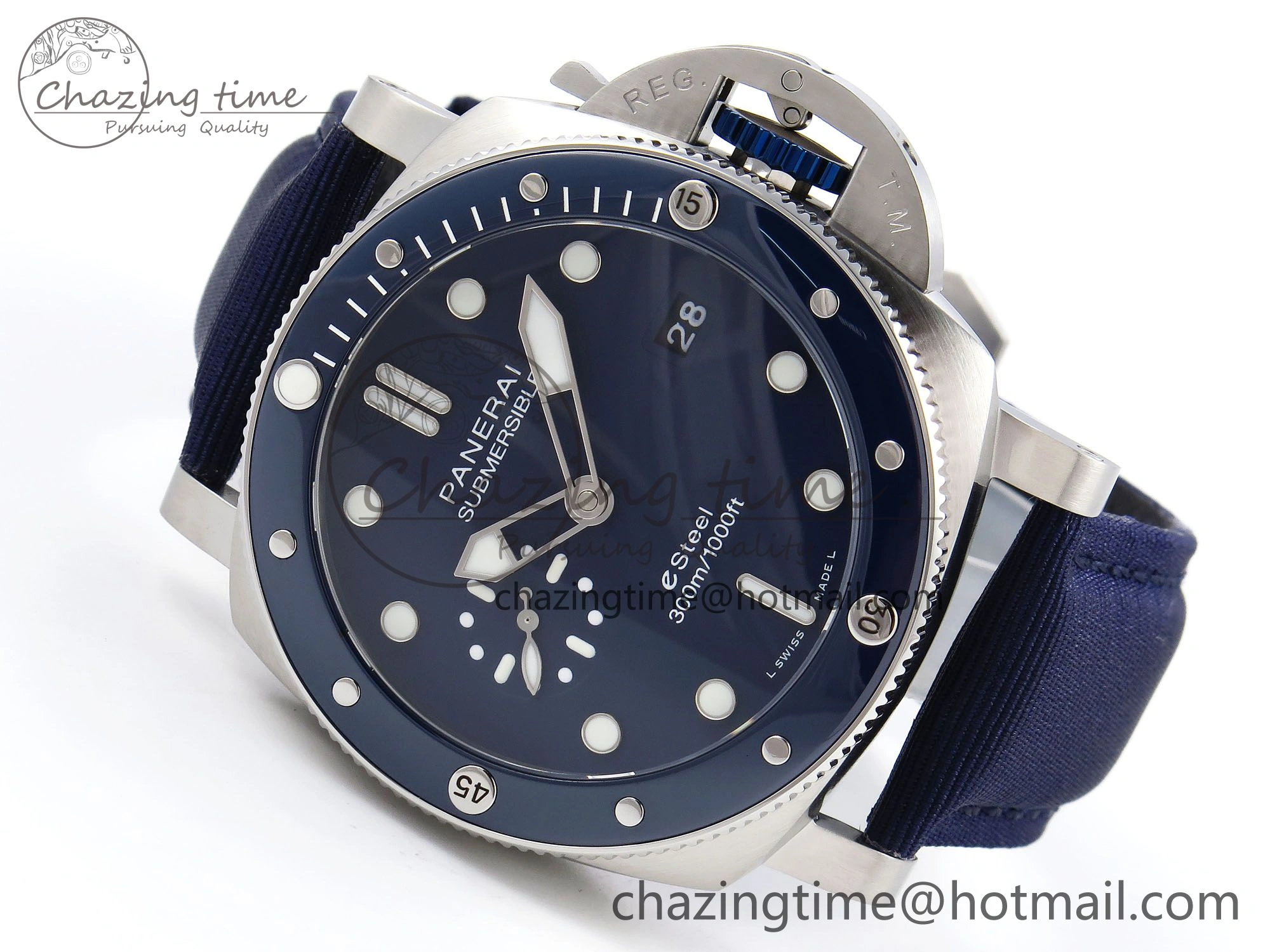 PAM1289 V TTF 1:1 Best Edition Blue Dial on Blue Nylon Strap P900