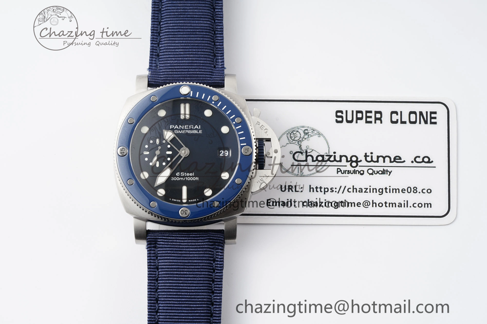 PAM1289 Y VSF 1:1 Best Edition Blue Dial on Blue Nylon Strap P900