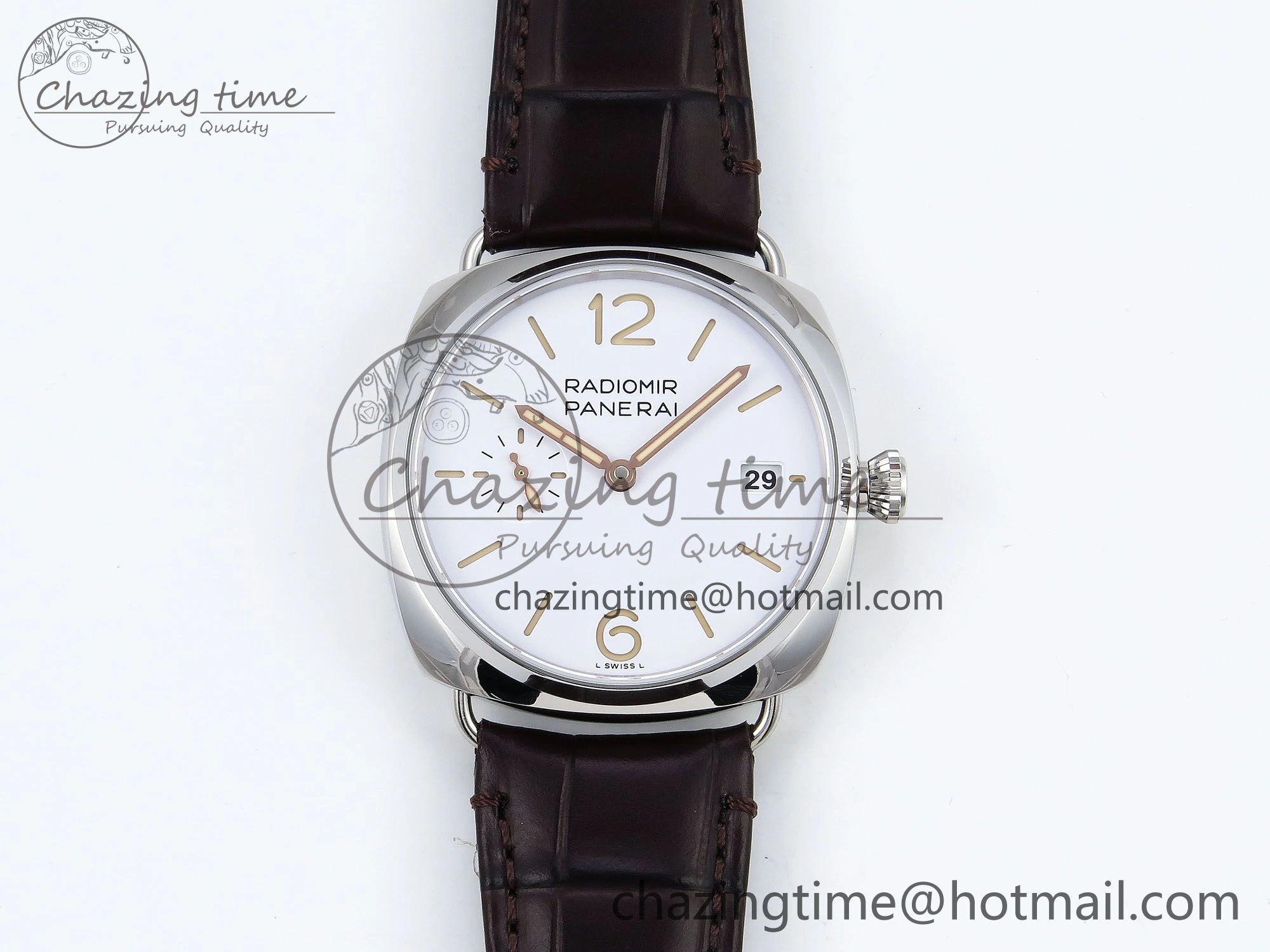 PAM1292 Radiomir 40mm VSF 1:1 Best Edition White Dial on Brown Leather Strap P900