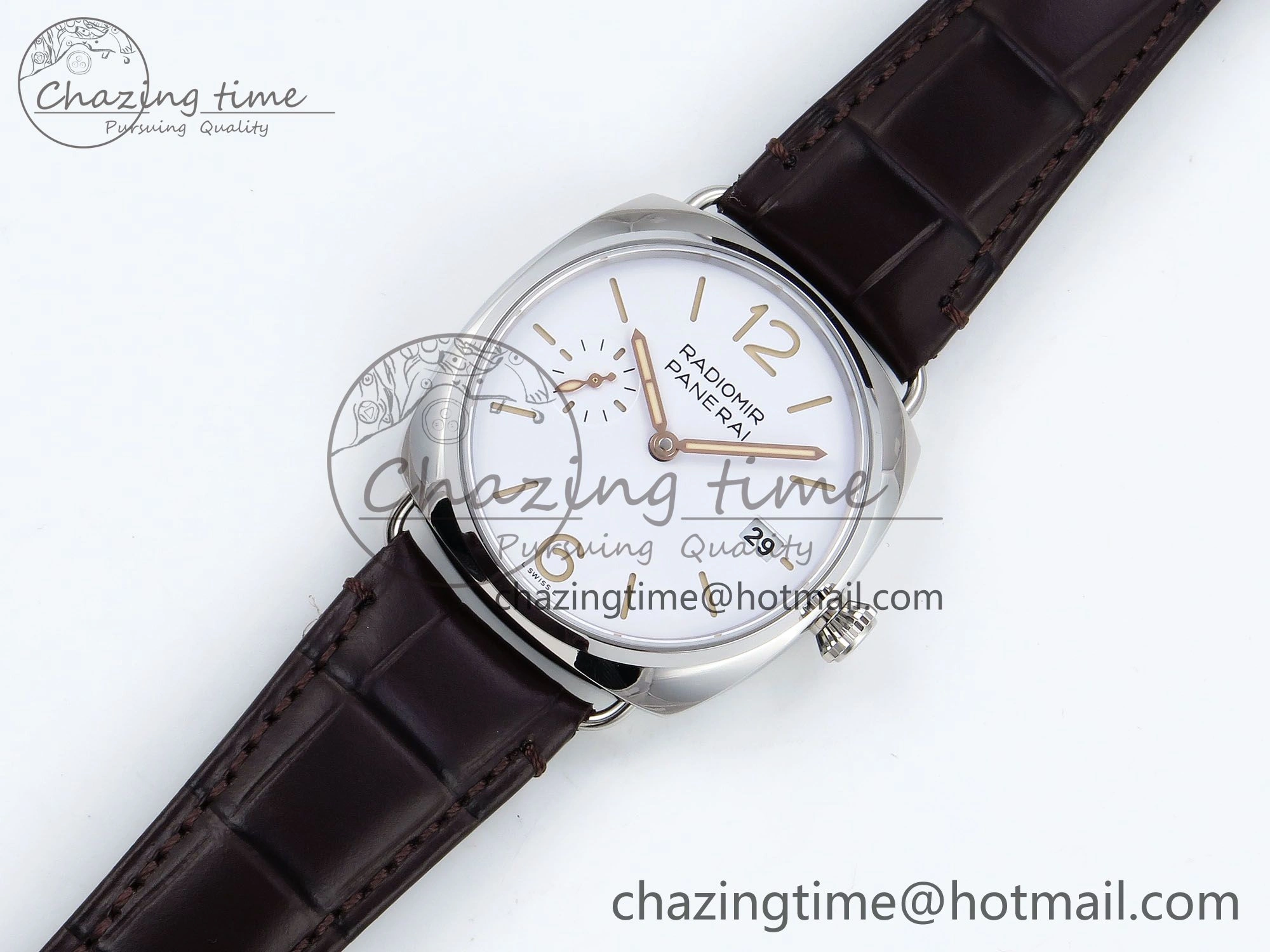 PAM1292 Radiomir 40mm VSF 1:1 Best Edition White Dial on Brown Leather Strap P900